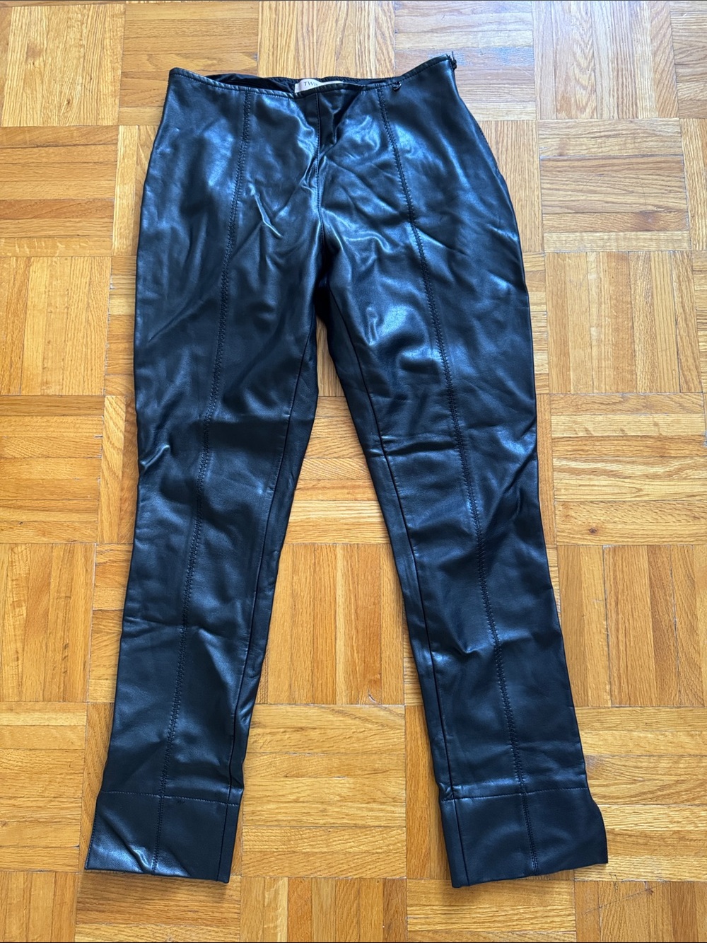 TwinSet Black Faux Leather Pants
